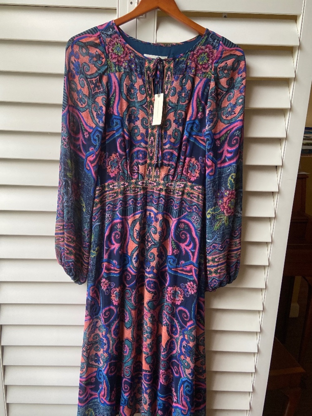 NWT Anthropologie Maxi Floral  Floral Print Polyester Dress US 8